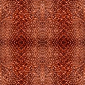 Saddle Brown Embossed Snakeskin Leather