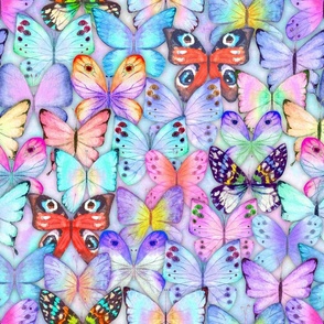 Summer watercolor butterflies