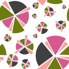 Pie chart pink/green small