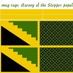 mug rugs: Barony of the Steppes (SCA)