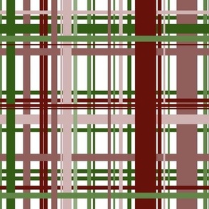 Criss cross stripes red/green
