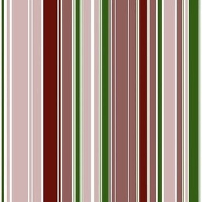 Vertical stripes thin red/green