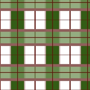 Plaid green/red on white small