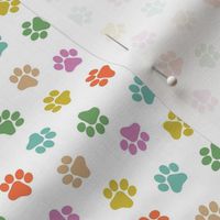 Paw Prints  - Brights, Small Scale