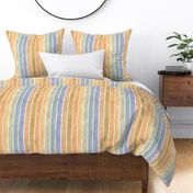 Summer Beach Sunrise Watercolor Stripes Vertical - Medium Scale -  Blue Orange Yellow Beach Colors Gender Neutral Summer