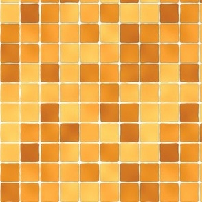 square tiles in oranges small scale