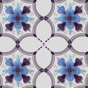 Mandala Tile Blue Light (3,5in)