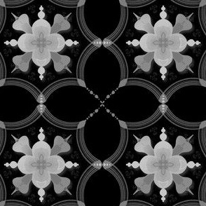 Mandala Tile Black and White (3,5in)