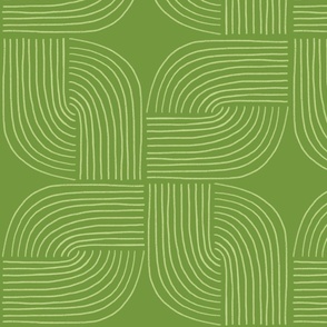 Entwined - Geo Lines Spring Green by Angel Gerardo - Jumbo Scale