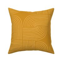 Entwined - Geo Lines Gold Saffron Yellow by Angel Gerardo - Jumbo Scale