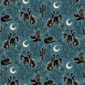 Cowboys and Cacti - 3" extra small - blue
