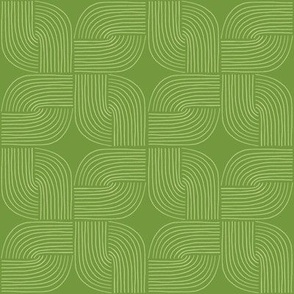 Entwined - Geo Lines Spring Green by Angel Gerardo