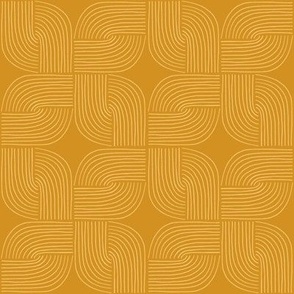 Entwined - Geo Lines Gold Saffron Yellow by Angel Gerardo