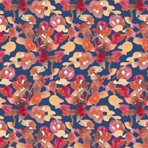 Autumnal leaves, red, brown, earth tones, Ashleigh fish, blender, navy, blue