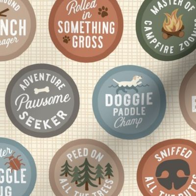 Dog Scout Badges - Rustic, Large Scale