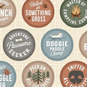 Dog Scout Badges - Rustic, Large Scale
