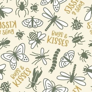 Bugs and Kisses - Cream/Sage, Medium Scale