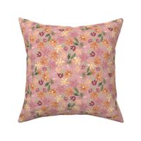 Autumn meadow, 7 inch, pink, dusty pink, fall, floral, watercolour, watercolor, Ashleigh fish, ditsy floral, blender, pretty