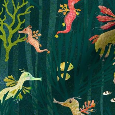 Sea Dragons in the kelp Jungle - racing green