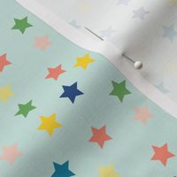 Small Stars on mint green for baby boys, nursery, kid and accessories, blender print