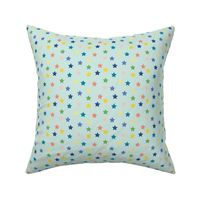 Small Stars on mint green for baby boys, nursery, kid and accessories, blender print