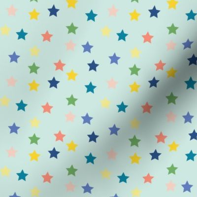 Small Stars on mint green for baby boys, nursery, kid and accessories, blender print