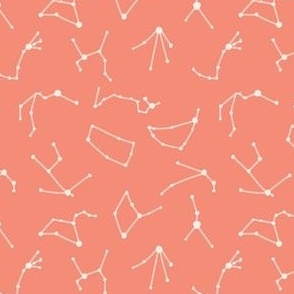 Small star sign astrological constellations on pink for outer space kids