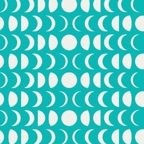 Small Moon phases in bright teal blue, geometric for kids and baby boy's nursery