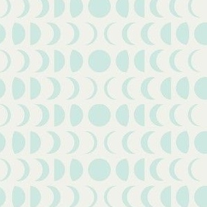 Moon phases in mint green on off white, geometric for kids and baby boy's nursery