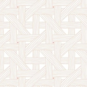 Hand Drawn Geometric Rattan Lines Blush Pink by Angel Gerardo