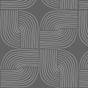 Entwined - Geo Lines Gray Grey by Angel Gerardo - Jumbo Scale