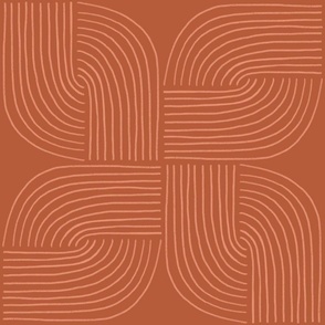 Entwined - Geo Lines Copper Orange Brown by Angel Gerardo - Jumbo Scale