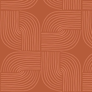 Entwined - Geo Lines Copper Orange Brown by Angel Gerardo - Jumbo Scale