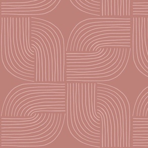 Entwined - Geo Lines Dusty Rose Pink by Angel Gerardo - Jumbo Scale