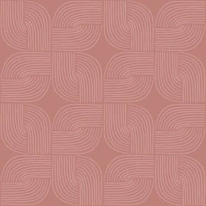 Entwined - Geo Lines Dusty Rose Pink by Angel Gerardo