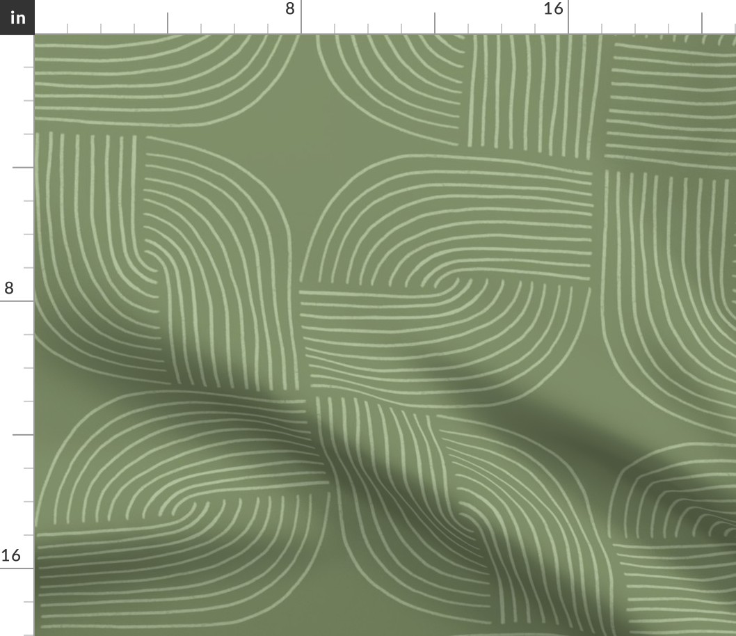 Entwined - Geo Lines Sage Green by Angel Gerardo - Jumbo Scale