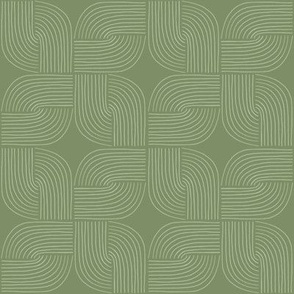 Entwined - Geo Lines Sage Green by Angel Gerardo