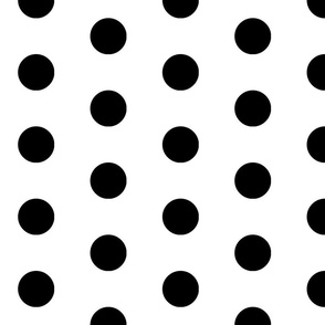 Large  Polka Dot White Black 2