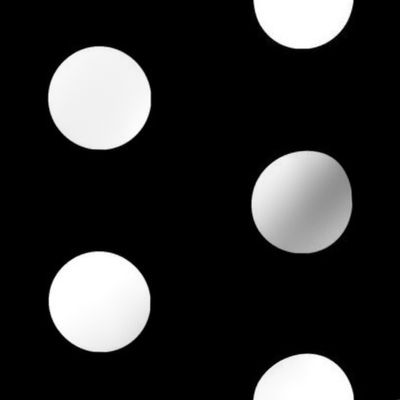 Large Polka Dot White Black