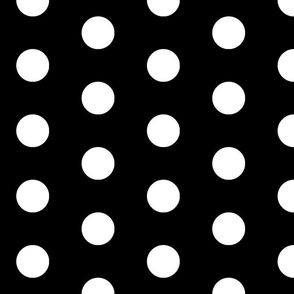 Large Polka Dot White Black