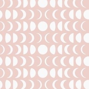 Small Moon phases in warm neutral pink, geometric for kids and baby girl's nursery