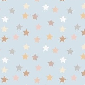 Small Stars on light blue in neutral tones for baby boys, nursery, kid and accessories 