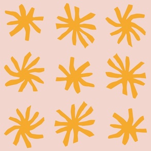 Palm trees star yellow pink