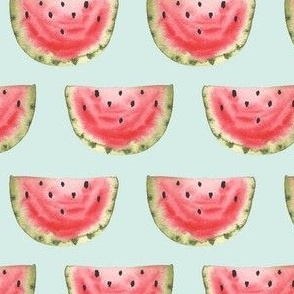 Watermelon, watercolor, mint green, light, fruit, summer, spring, ashleigh fish, pink, cute,  girly, kids clothing