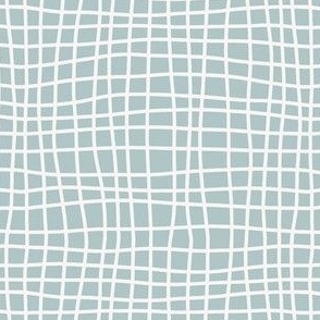 Wriggly check in blue - fun windowpane for baby boy