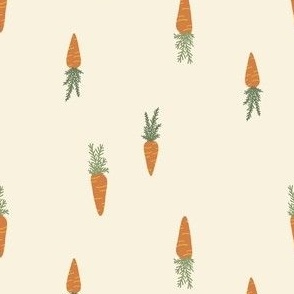 Carrots for gender neutral Easter kids clothing and accessories, kitchen linen vegetable