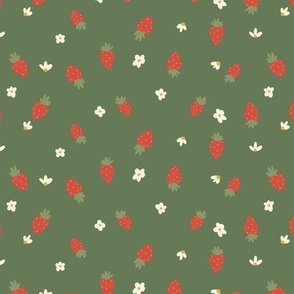 strawberry, 7 inch, medium, daisy, ditsy, cute, scattered, green, autumn, fall, ashleigh fish