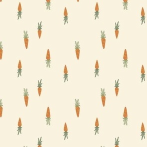 boho carrots for Easter and fall in orange on cream