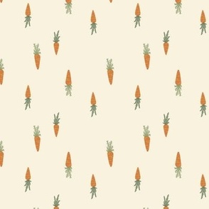 Carrots, boho, small scale, 4 inch,  gender neutral, unisex, scattered, vegetable, easter, food, autumn, ashleigh fish