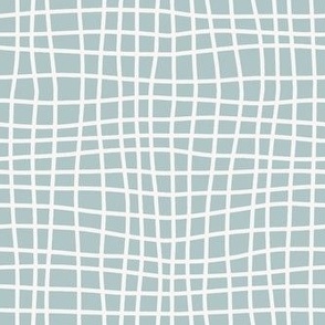 Organic windowpane grid, check (M) on dusty blue
